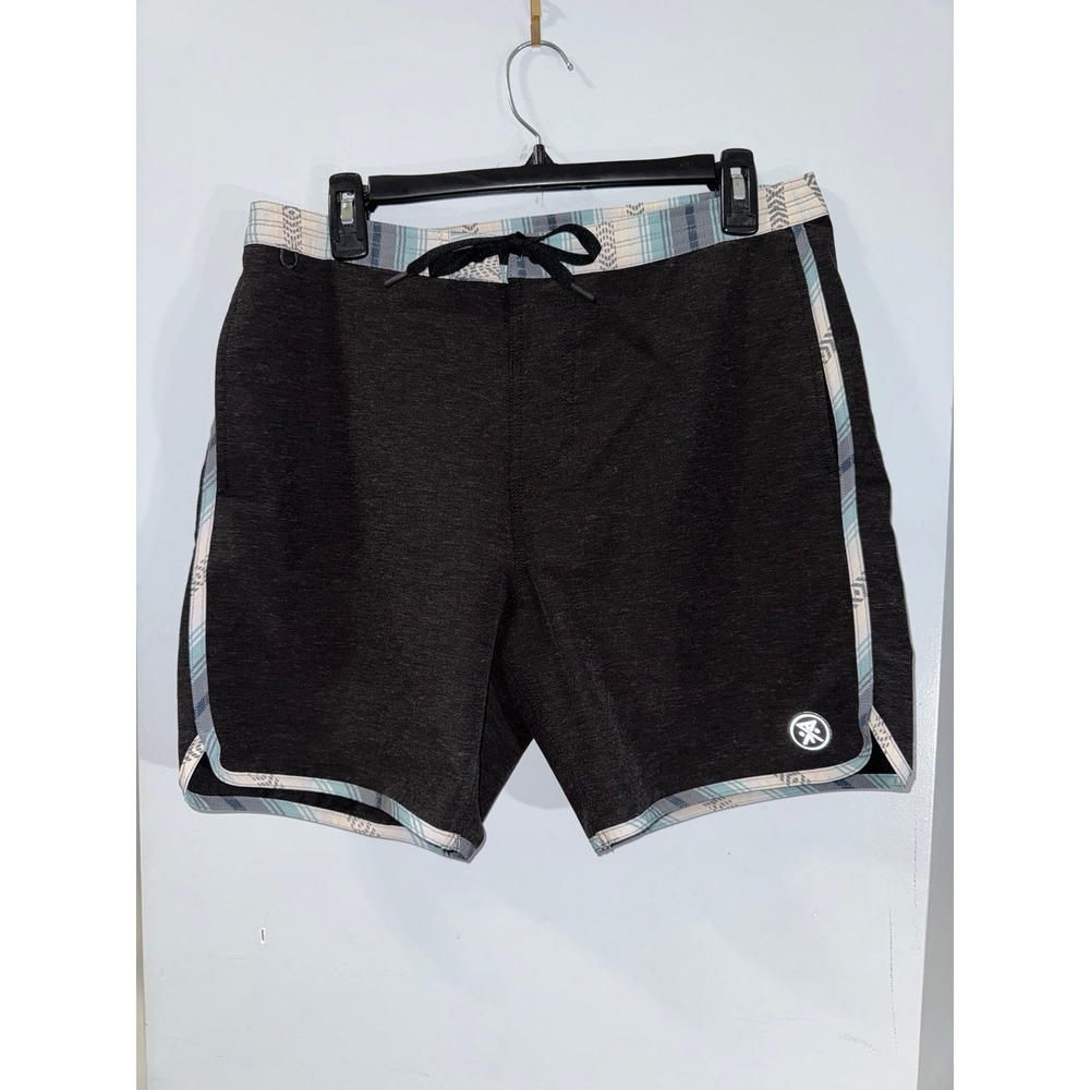 Roark men's boardshorts‎ collection the Chiller heather gray plaid waist 33"